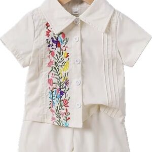 New Floral Embroidered Baby Boy Outfit 9-12 months